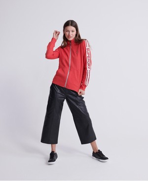 Superdry Modern Coral Label Funnel Track Női Pulóver Piros | WZHCV5607